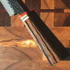 Cuchillo Takobiki artesanal acabado Kurouchi con caja de madera.